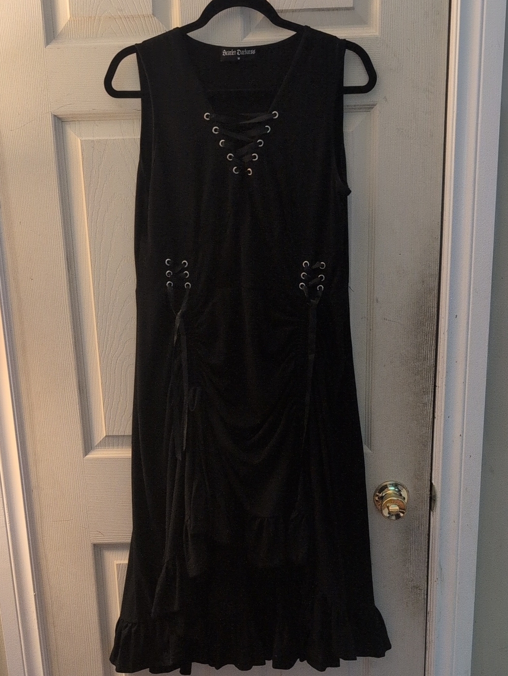 Gothic Lace-Up Black Dress by Scarlet Darkness
